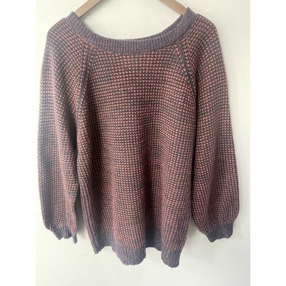 Leith Womens Oversized Purple Orange Relaxed Fit Cut Out Back Long Sleeve - Picture 1 of 12